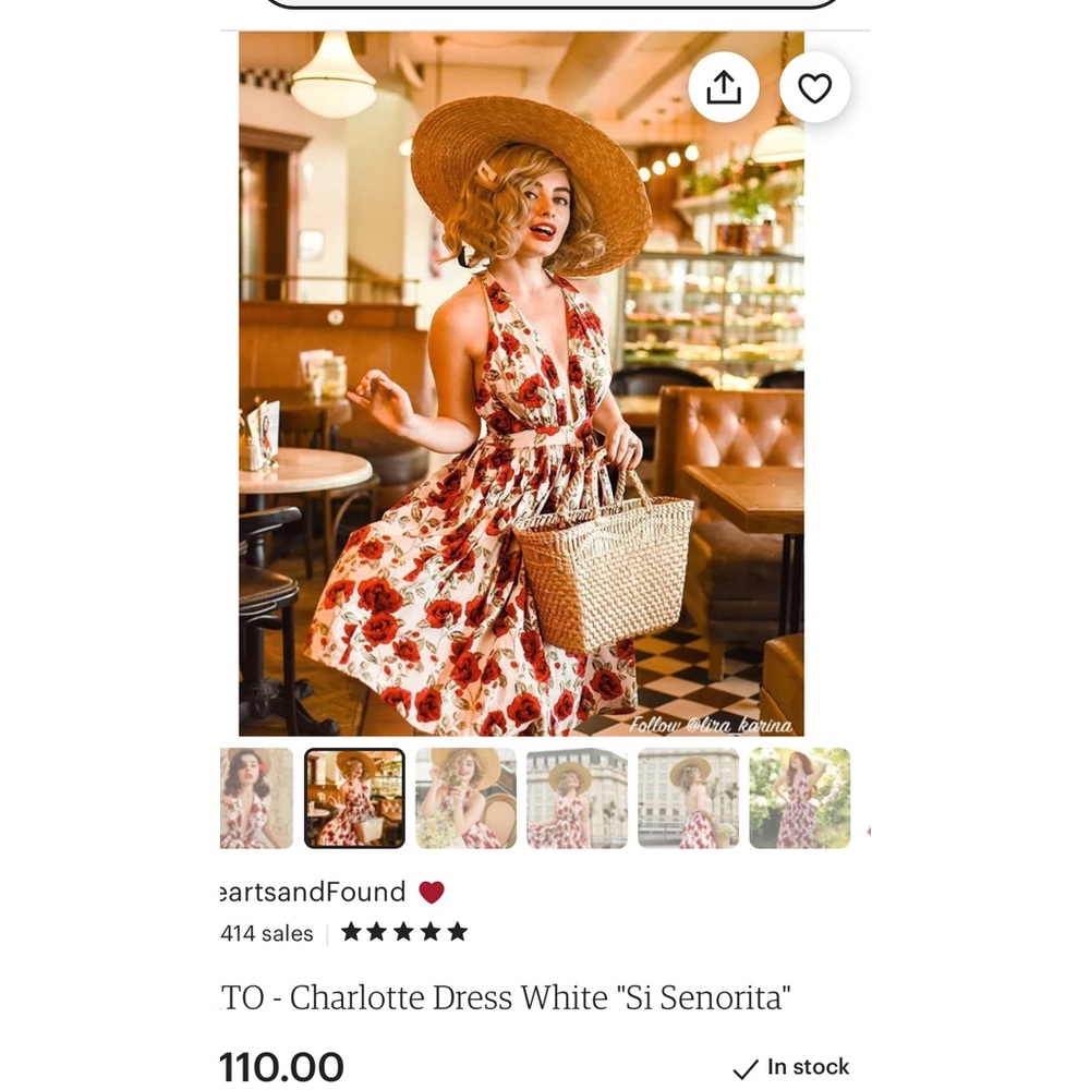 Hearts & Found Charlotte Dress SMALL Si Señorita